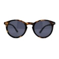 thumbnail image 3 of Mens Polarized Iconic Keyhole Horn Rim Hipster Sunglasses Matte Tortoise Black, 3 of 4