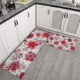 thumbnail image 2 of Pioneer Flower Floral Print Pattern Kitchen Rugs Sets Of 2,Anti Fatigue Kitchen Mat Rugs Non Slip Washable,Decorative Kitchen Floor Mats for Kitchen,Sink,Laundry,17"x30"+17"x47", 2 of 7