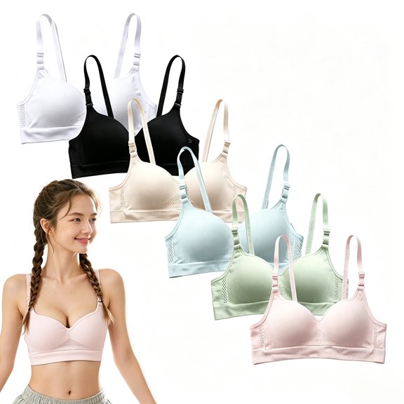 Smooth Sports Bras Training Bra Teen Girls Cotton Adjustable Straps Breathable Underwear Ages 10-16