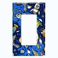 thumbnail image 2 of Metal Light Switch Wall Plate Outlet Cover (Spaceship UFO Astronaut Rocket Outerspace Star Blue - Single Rocker), 2 of 2