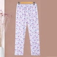 thumbnail image 2 of TEAJOPSUU Plus Size Women Pajama Pants Soft Long Sleep Lounge Pants Elastic Waist Floral Printed Sleepwear Bottoms with Pocket XL-5XL K-Purple, 2 of 5