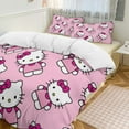 thumbnail image 6 of Hello Kitty 3-Piece Comforter Set for Bedroom, Hello Kitty Bedding Set for Kids Adults, Soft Microfiber Duvet Cover Set with Zipper Closure, 1 Duvet Cover + 2 Pillow Covers, 6 of 8