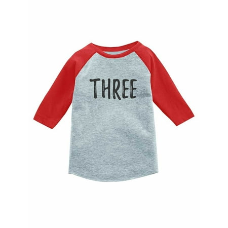 3rd Birthday Gift For 3 Year Old Child 3/4 Sleeve Baseball Jersey Toddler Shirt 5T Red