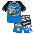 thumbnail image 1 of Set de natación Hot Wheels para niños pequeños, protector contra salpicaduras y bañadores, 6, azul/n, 1 of 4