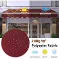 thumbnail image 4 of MEETWARM 13.1'x 8.2' Patio Awning Retractable Awning Cover for Sunshade Shelter, Outdoor Patio Canopy with Manual Crank Handle/Water-Resistant 280g/m² Polyester for Patio, Yard, Balcony, Burgundy, 4 of 7