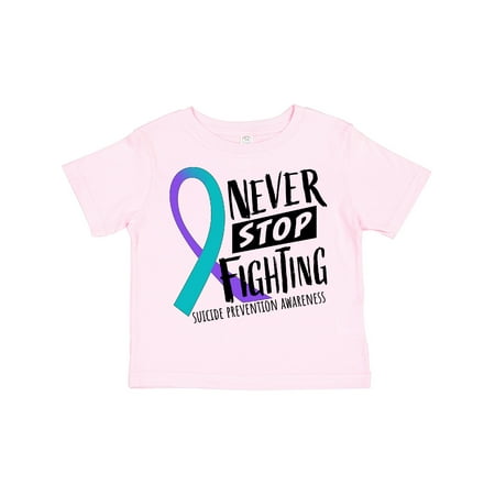 

Inktastic Never Stop Fighting Suicide Prevention Awareness Ribbon Boys or Girls Toddler T-Shirt