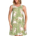 thumbnail image 1 of Easygdp Cute Rabbit And Flower para Vestido Transpirable de Mujer, Vestido Suelto de Manga Corta con Pliegues y Bolsillos para el Verano, 1 of 7