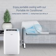 DELLA 14,000 BTU Portable Air Conditioner Cool Fan Quiet Dehumidifier