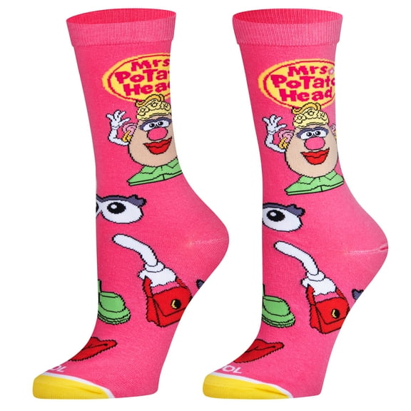 Cool Socks, Women's Funny Graphic Novelty Sock, Mrs. Potato Head Game, Adult