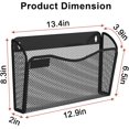 thumbnail image 4 of Mesh Hanging File Organizer, 3 Single Pockets Document Magazine Rack, 4 of 6