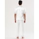 thumbnail image 4 of Pijama de satén clásico para hombre, manga corta, con botones, ropa de dormir, ropa de dormir, pijama blanco M, 4 of 5