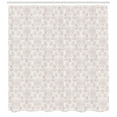 thumbnail image 2 of Jacobean Shower Curtain, Pattern of Soft Outline Drawings of Floral Motifs Meadow Flowers, Fabric Bathroom Set with Hooks, 69W X 84L Inches Extra Long, Pale Eggshell and Grey Pink, by Ambesonne, 2 of 2