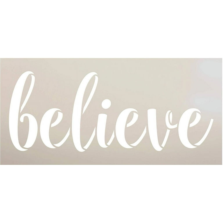 Believe Stencil by StudioR12 - Cursive Script Reusable Mylar Template Paint Wood Sign Craft Christmas Cursive Script Word Art DIY Seasonal Holiday Home Decor Gift Select Size 22 x 10 inches - Walmart.com believe-stencil-by-studior12-cursive-script-reusable-mylar-template-paint-wood-sign-craft-christmas-cursive-script-word-art-diy-seasonal-holiday-home-decor-gift-select-size-22-x-10-inches-walmart-com