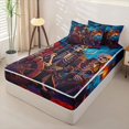 thumbnail image 2 of jejeloiu Ocean Adventure Art Zipper Twin Comforter Sets with Fitted Sheet and 2 Pillowcases Kids,Spooky Skeleton Print Zipper Bedding Set For Boys,Reversible,4 Pieces, 2 of 7