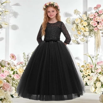 little girls black formal dress Sonia Rykiel Girl Long Black Party Dress Tulle Gold Star Outfit