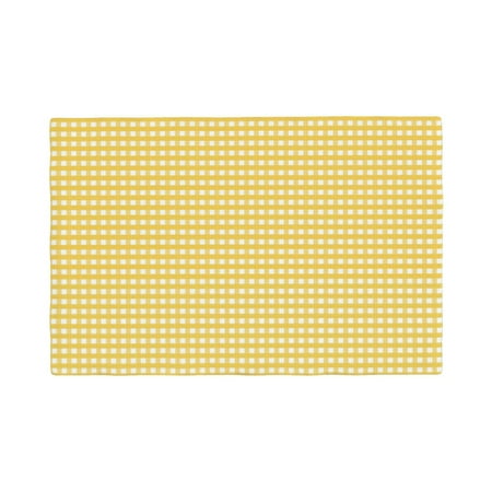 

Placemats Set of 6 Yellow Gingham Place mats for Dining Table Indoor/Outdoor Cute Heat Resistant Washable Table Mats(18 x 12 )