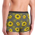 thumbnail image 3 of Uemuo Sunflowers On Black And White Stripes Pattern Men's Boxer Briefs,Trunk Anti-Chafing,Comfortable, Durable, and Stylish Underwear-XX-Large, 3 of 9