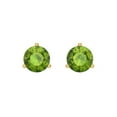 thumbnail image 3 of 1.5 Ct Round Cut Studs Green Natural Peridot 14K Yellow Solid Solid Gold Everyday Dainty Earrings Screw Back, 3 of 7