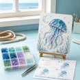 thumbnail image 4 of Beach Themed Sea Glass Art DIY Kit, 8 Designs with Canvas Board Tweezers Wooden Easel, Beginner Friendly Nautical Craft Set Handmade Home Decor Gift, 4 of 6