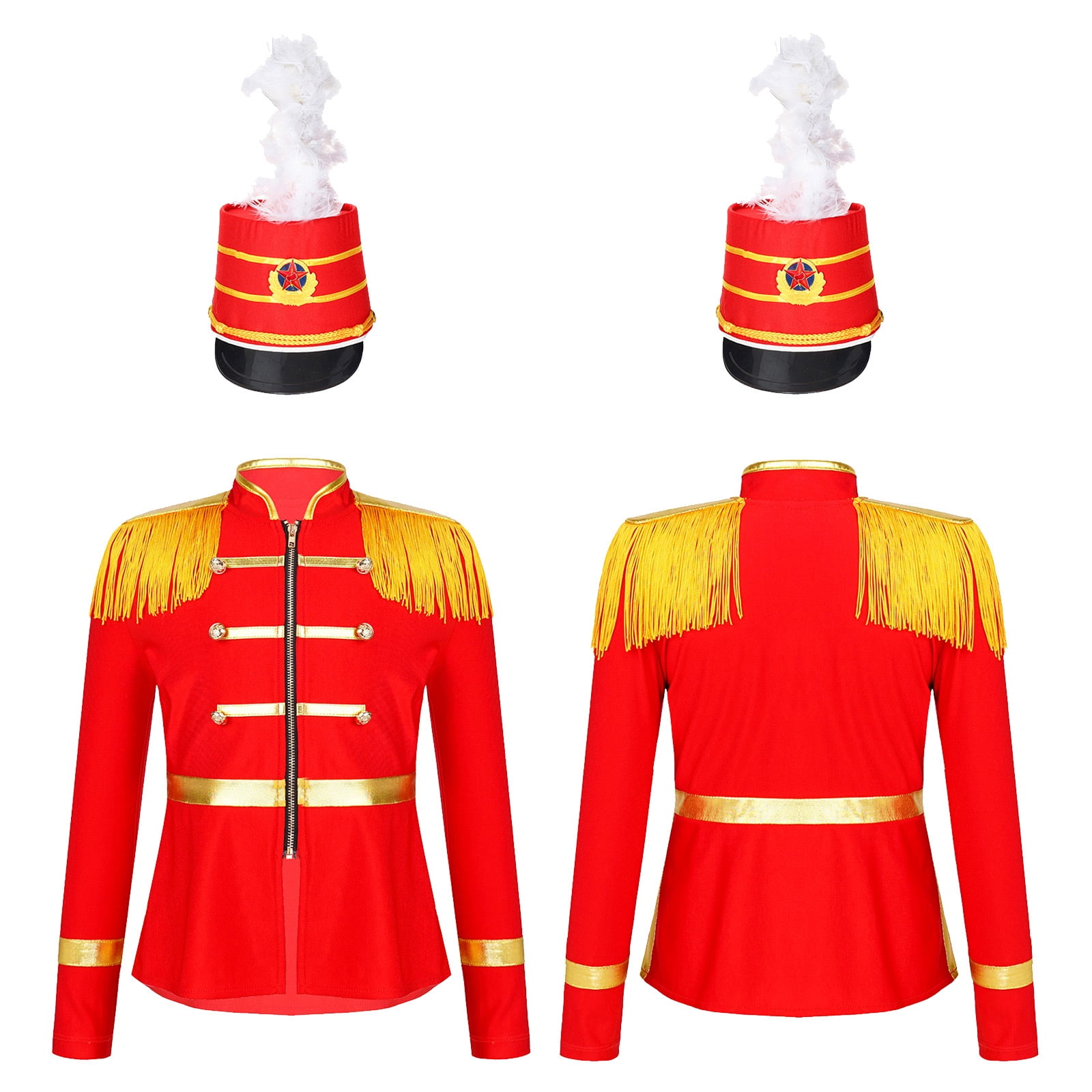 iiniim Girls Circus Ringmaster Majorette Costume Tassels Shoulder