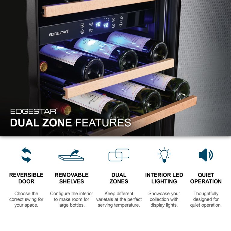 Edgestar Beverage Dual Zone Chiller, Stainless Steel Free
