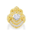 thumbnail image 2 of 2.90 CT Heart & Round Cut White Simulated Diamond Vintage Antique Art Deco Wedding Ring 14K Yellow Gold Over Sterling Silver (Color: White, Clarity: VVS1-VVS2, 2.90 Cttw) -5, 2 of 7