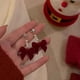 thumbnail image 2 of Pendientes de lazo de terciopelo rojo para mujer, elegantes y dulces pendientes largos con borlas y flores, otoño e invierno, 2 of 6