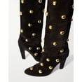 thumbnail image 4 of RONILURN Women's Gold Studded Over The Knee Boots Suede Square Toe Thigh High Boots Block Heel Over The Knee Boots for Party Evening Night Out, 4 of 5