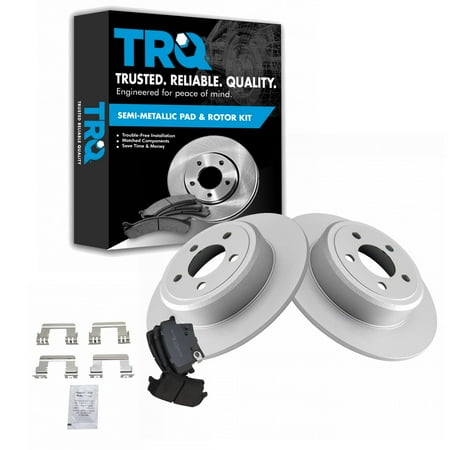 Sale Trq Rear Brake Pad &Amp; Rotor Kit Brake Pads Brake Rotor Semi-Metallic Solid Premium G-Coated Fits Select 2005-2021 Chrysler 300 2009-2021 Dodge Challenger 2006-2021 Charger 2005-2008 Magnum