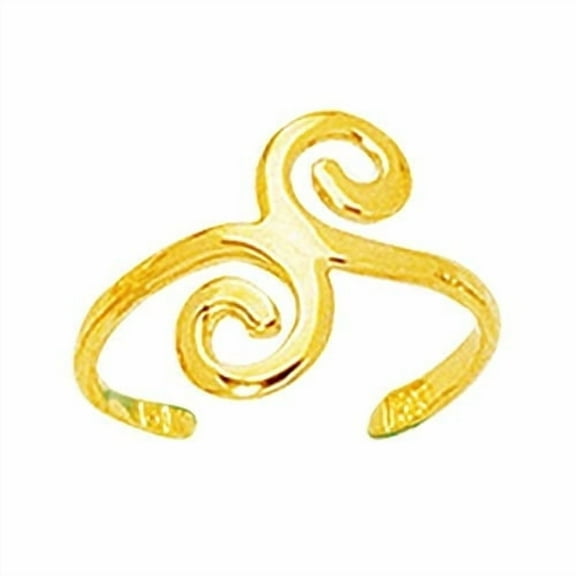 JewelStop 14K Yellow Gold Swirl Design Toe Ring