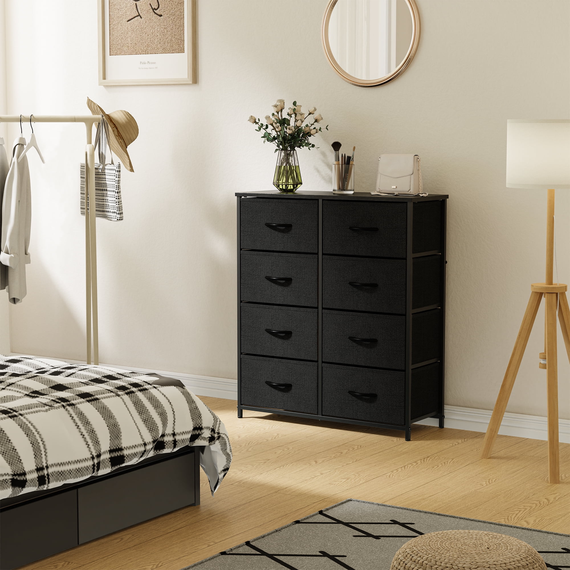 TINKLE WELL 8-Drawer Dresser for Bedroom, Drawer Dresser Organizer Storage Drawers Fabric Storage Tower