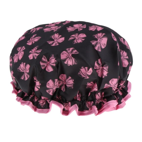 Gorro de ducha impermeable de doble capa para baño, cabello para adultos re