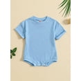 thumbnail image 2 of Wassery Baby Girls Boys Clothes 3M 6M 12M 18M Newborn Boy Girl Casual Jumpsuit Short Sleeve Romper Solid Color Crewneck Playsuit Infant Summer Outfits, 2 of 8