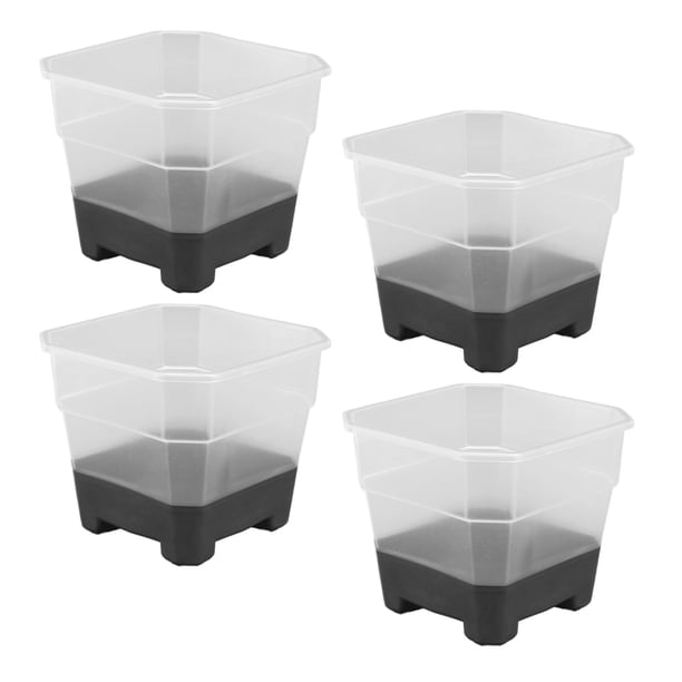 Macetas Cuadradas De Martillo De Vivería, Paquete De VariDad De 20 PCS Planta De Flores Reutilizable Plástico Silicona Cuadrada Transparente, Reciban De Plantas Pequeñas