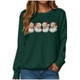 thumbnail image 6 of larppty Womens Christmas Santa Sweatshirt Retro Santa Claus Pullover Oversized Top Crewneck Long Sleeve Xmas Vacation Sweaters (Dark Green, S), 6 of 6
