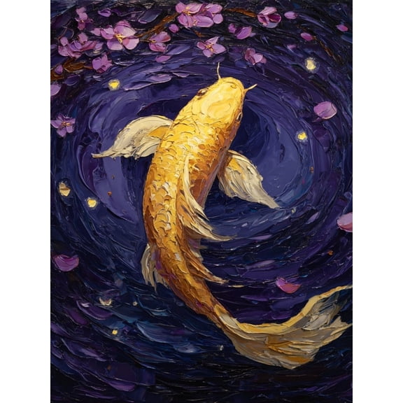 Paint by Numbers Adult DIY Hand Painted Koi chasing dreams Oil Painting Canvas Kits with Brush and Acrylic Gifts and Home Decoration Without Frame 40 x 50 cm