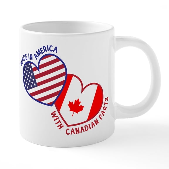 CafePress - Made In America With Canadi - 20 Oz White Ceramic Mega Mug