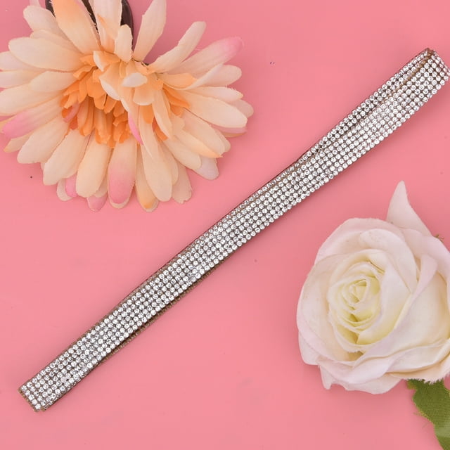 LHCER 5 Rows 1m Rhinestone Trim Ribbon Hot-Fix Crystal Chain Trim Garment Accessories Decoration,Rhinestone Ribbon,Rhinestone Chain