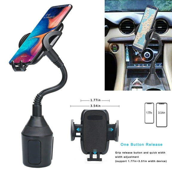 Car Cup Holder Phone Mount Cell Phone Holder Universal Cup Holder Cradle Car Mount for iPhone 15/14/13 12 Pro Max/Plus/Galaxy Note 20 Ultra/S24 23 Ultra Plus