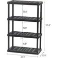 thumbnail image 2 of 4-Tier Heavy Duty Plastic Shelving Unit, 2 of 8