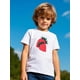 thumbnail image 1 of Boys' Strawberry Graphic Cotton Tee - Casual & Comfy Short Sleeve Crew Neck T-Shirt, Perfect for Spring/Summer Fashion, 1 of 6