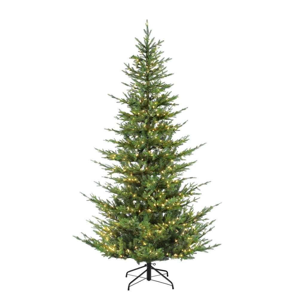 Puleo International 6.5' Pre-Lit Natural Fir Artificial Christmas Tree ...