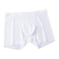 thumbnail image 2 of zeranth Men Summer Shorts Briefs Mid-rise Elastic Waist Thin Underwear Transparent Seamless Solid Color Quick Drying Shorts Panties, 2 of 7
