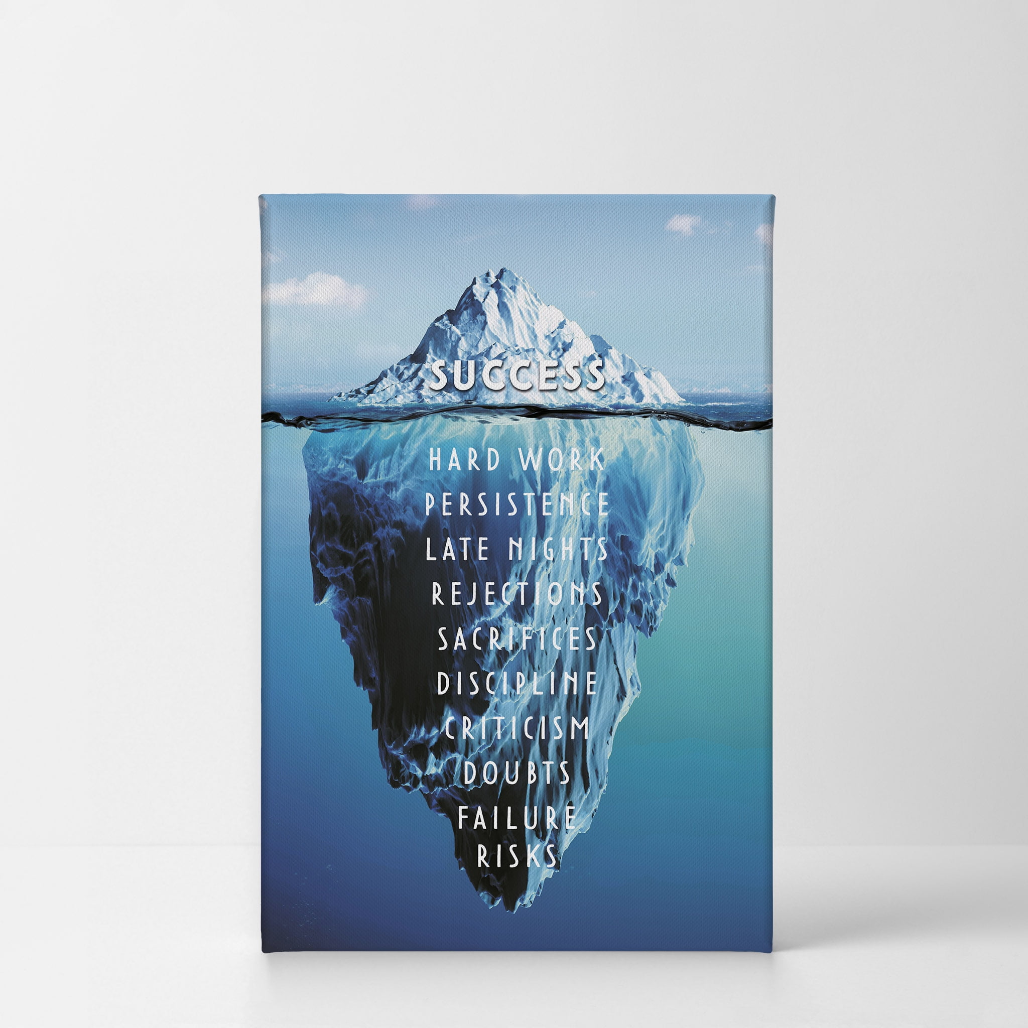 Success Iceberg Canvas Print Motivational Wall Decor Office wall Art 