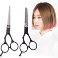 thumbnail image 2 of Tijeras de peluquería profesionales de acero inoxidable para flequillo, para entresacar el pelo, para corte plano y dividido, tijeras especiales, 2 of 5