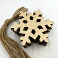 thumbnail image 4 of 20 Piezas Etiquetas de con Cuerda Forma de Nieve Hexagonales Suministro de Soledad Etiquetas de madera de copo de nieve, 4 of 7