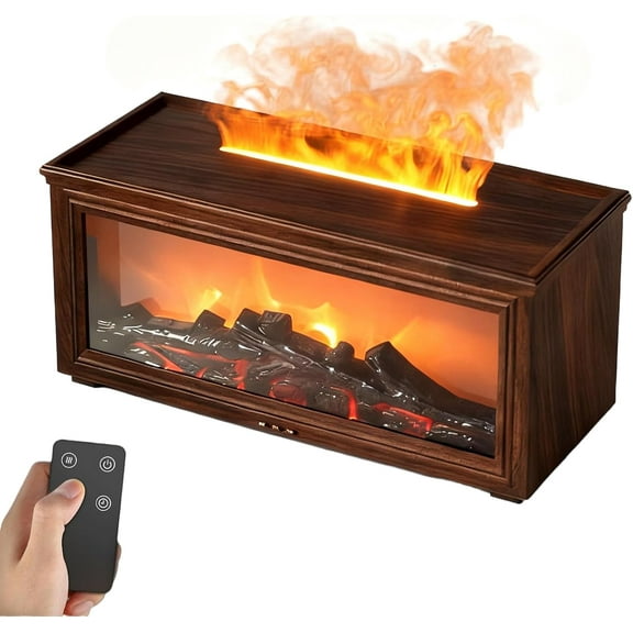 Flame Aroma Diffuser with Humidifier - 7 Color Changing LED Lights for Campfire Ambiance, Essential Oil Diffuser for Home, Office & Yoga Meditation