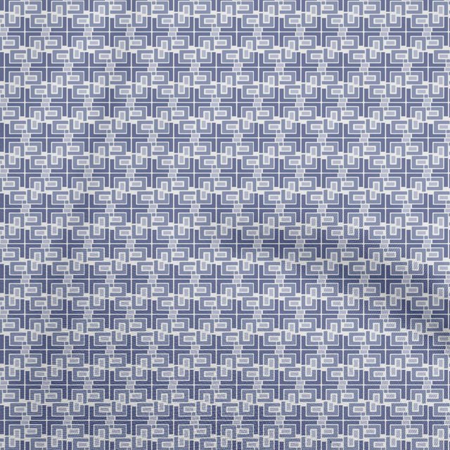 oneOone Polyester Spandex Blue Fabric Geometric Fabric For Sewing Printed Craft Fabric By The Yard 56 Inch Wide