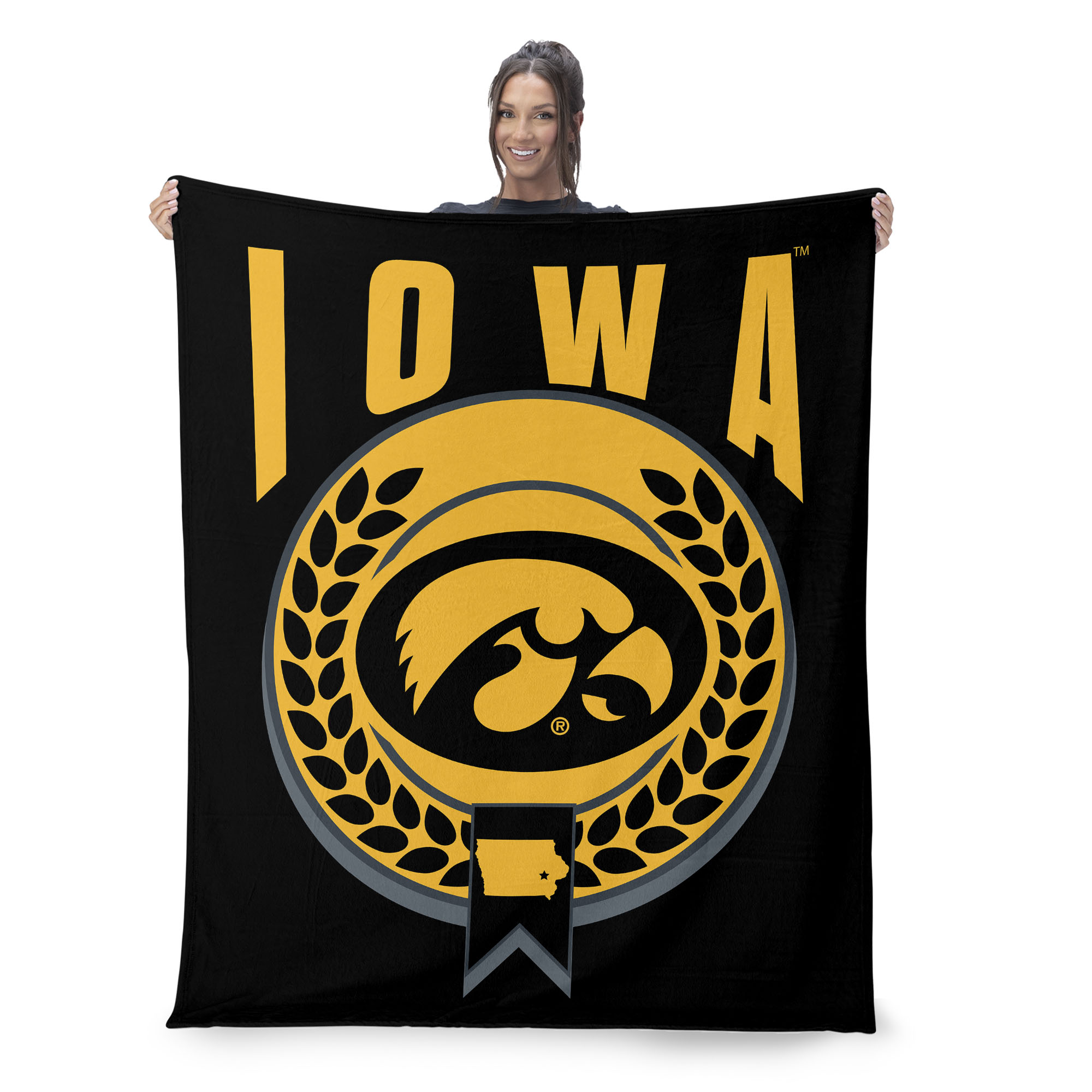 Iowa NCAA Apex Silk Touch Sherpa Throw 50x60 inches