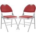 thumbnail image 1 of Qinaqin 2 Piece Set de Metálico Folding Chairs con Non Slip Foot Pads Cotton Linen Seat y Support para Indoor Outdoor Use en Restaurant Rojo, 1 of 7